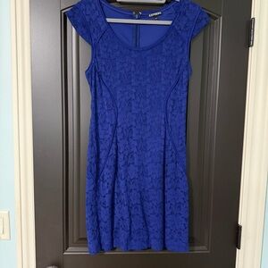 Express | Royal Blue Lace Mini Dress | Size 8